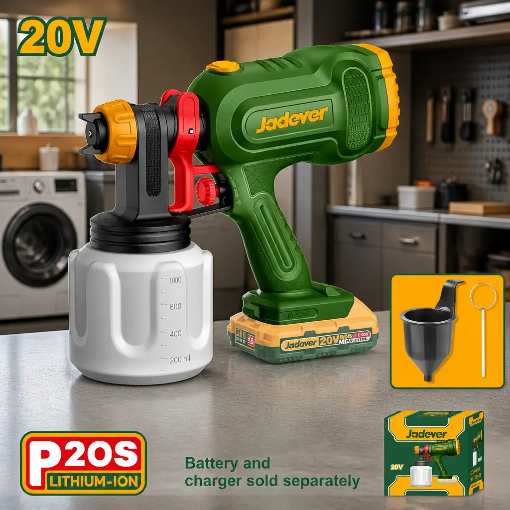 Pistola de Pintar 650ml/min 20V + Acc. Sin Bateria. Jadever