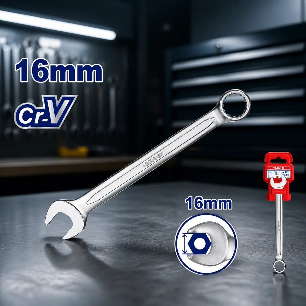 Llave combinada 16mm Cr-V Emtop x Un.