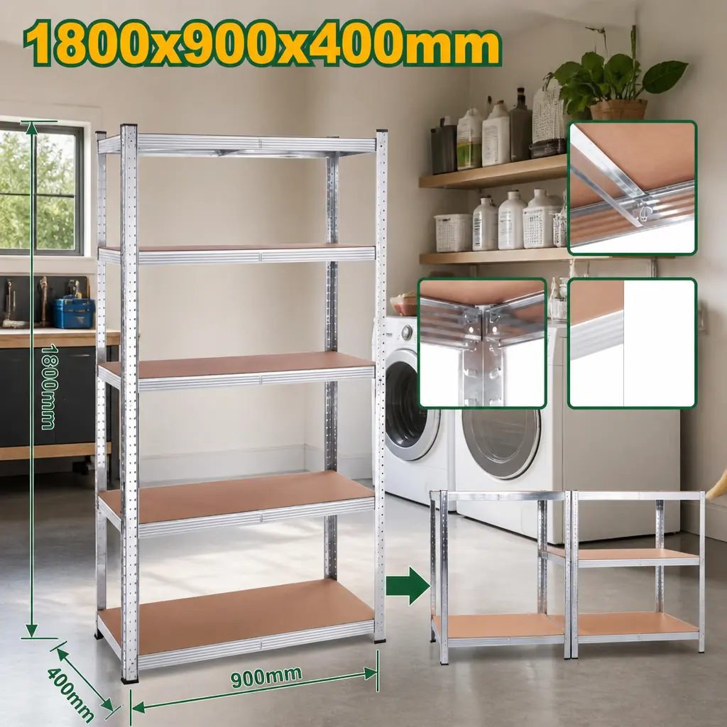Estante Rack 5 bandejas (90x40x180cm) Jadever Caja