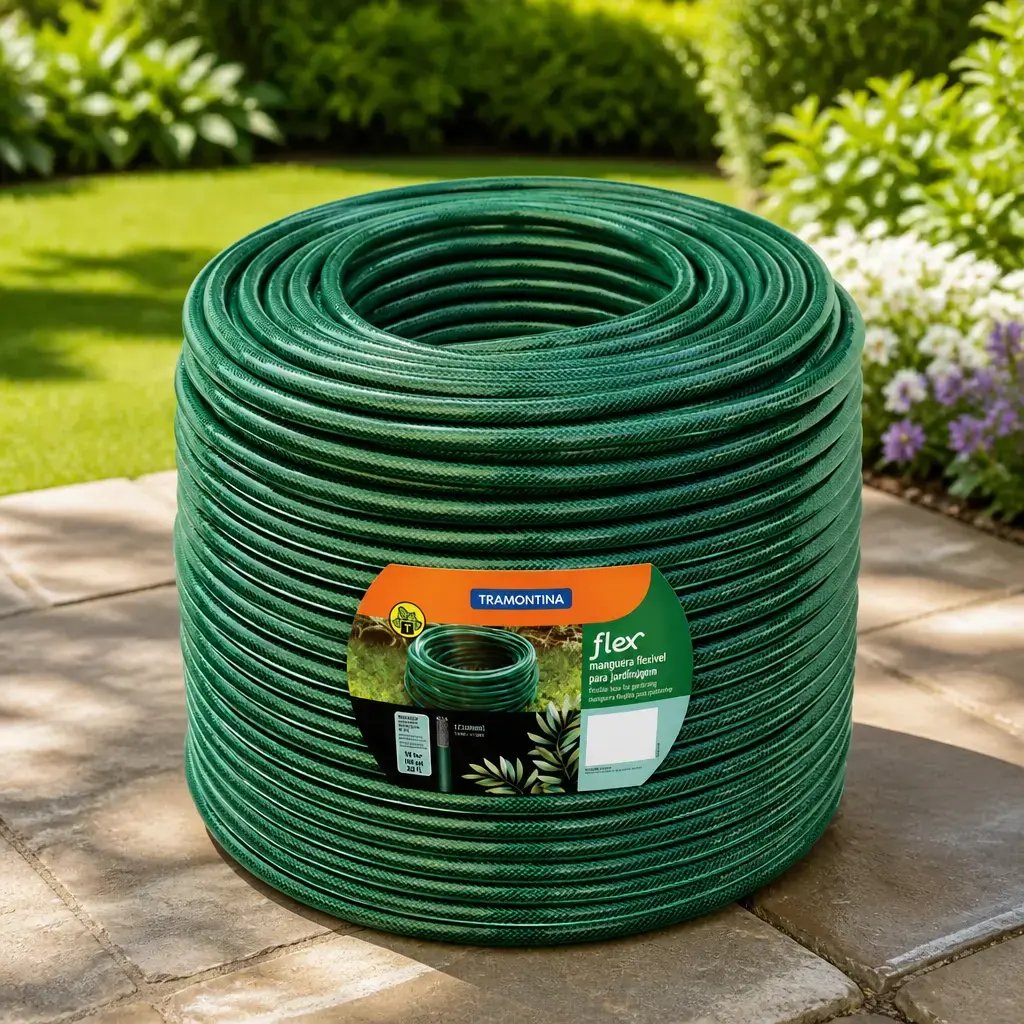Manguera 3 capas Flex para jardin 1/2'x100m verde Tramontina