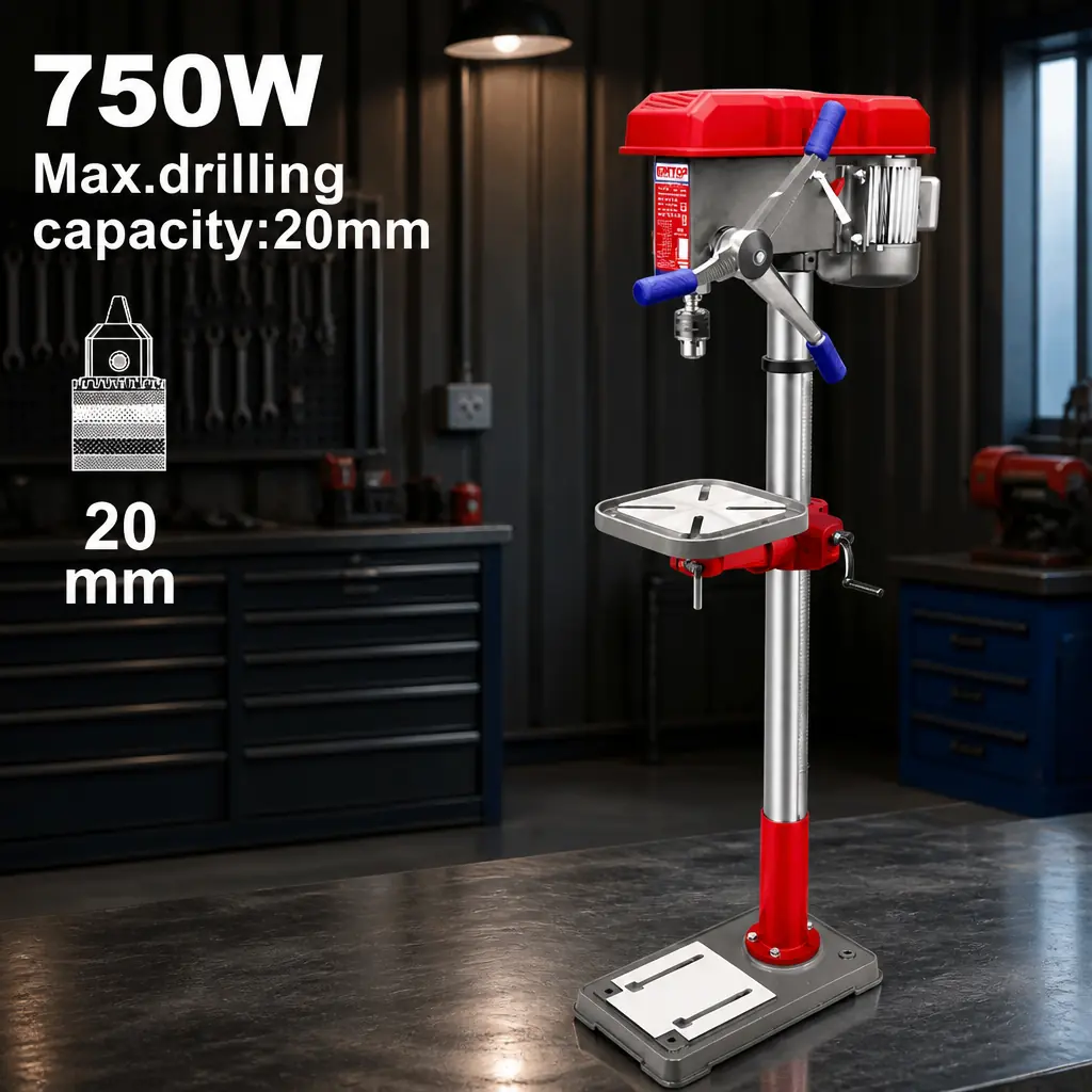 Taladro de banco 20mm 750W. Emtop