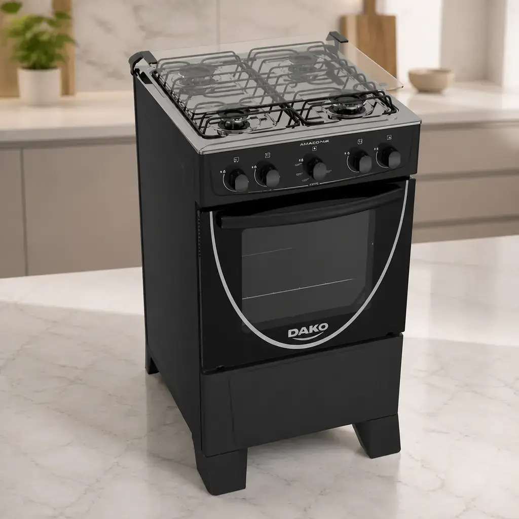 Cocina a gas DAKO 4H Amazona - Negro