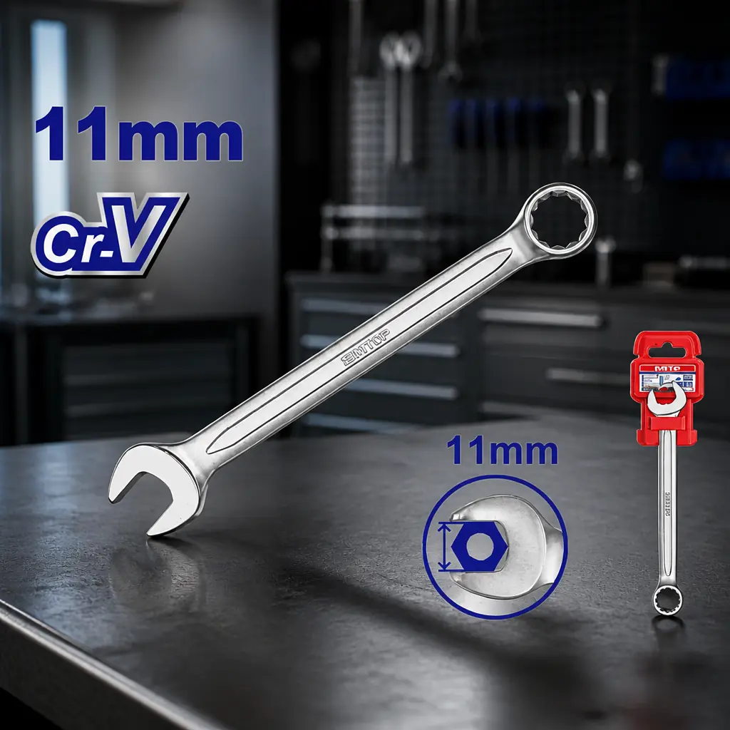 Llave combinada 11mm Cr-V Emtop x Un.