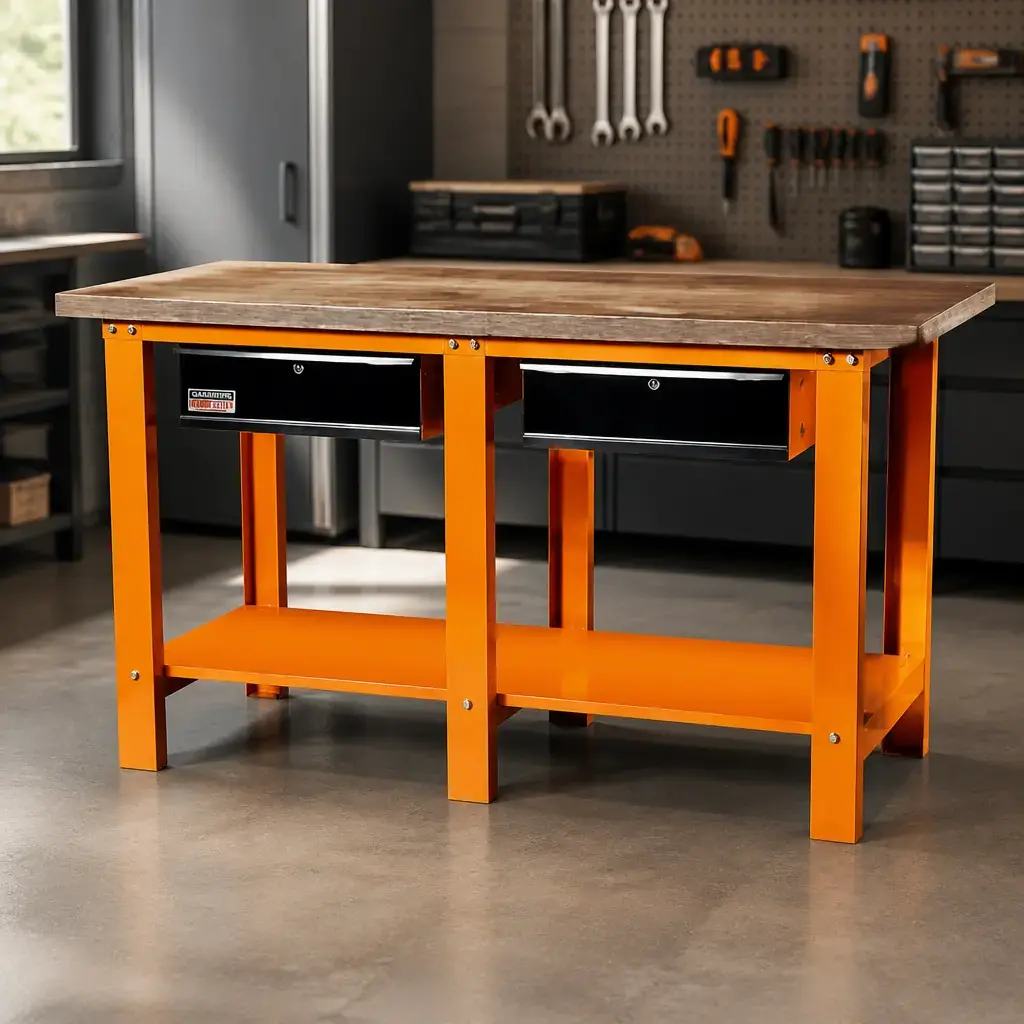 Mesada de trabajo (t. madera) 2 cajones (0.90x1.60x0.65m) PRO *