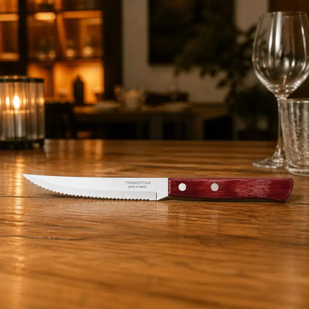 Cuchillo p/ asado 5' Churrasco Cerezo Blister x6