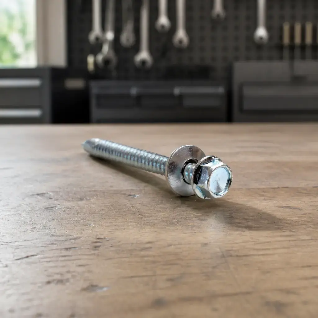 Tornillo Autoperf. p/ tinglado Hex. Pta. Mecha #12x1 con Arand. x200un.