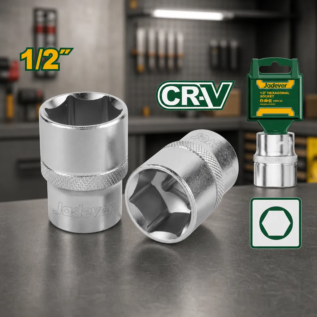 Llave tubo Dado CrV Hex 1/2" 16mm Jadever x Un.