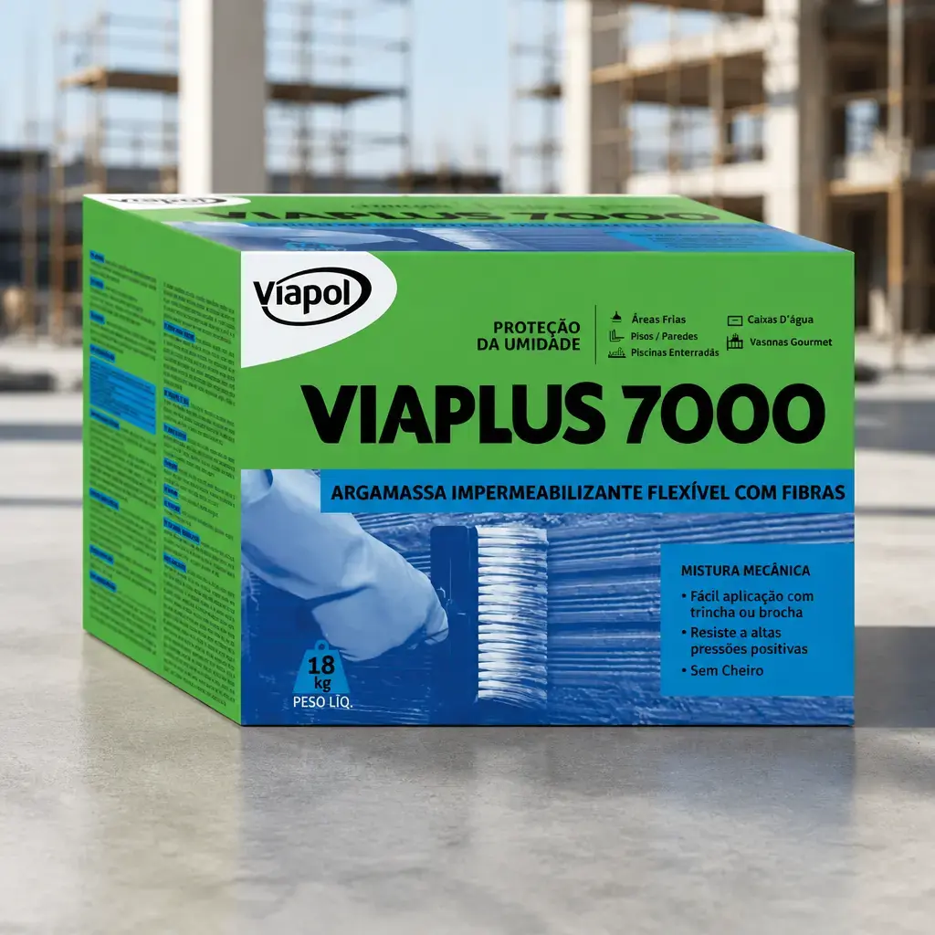 Impermeabilizante Cem. Flex. Fibrado Viaplus 7000 (14+4kg)