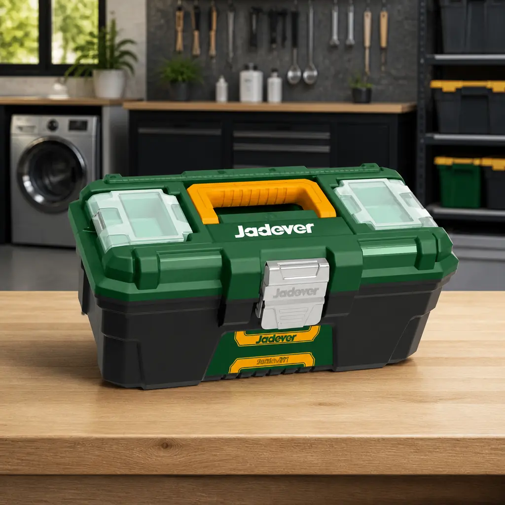 Caja herramientas 13" Plastica. Hebilla Met. + bandeja Jadever