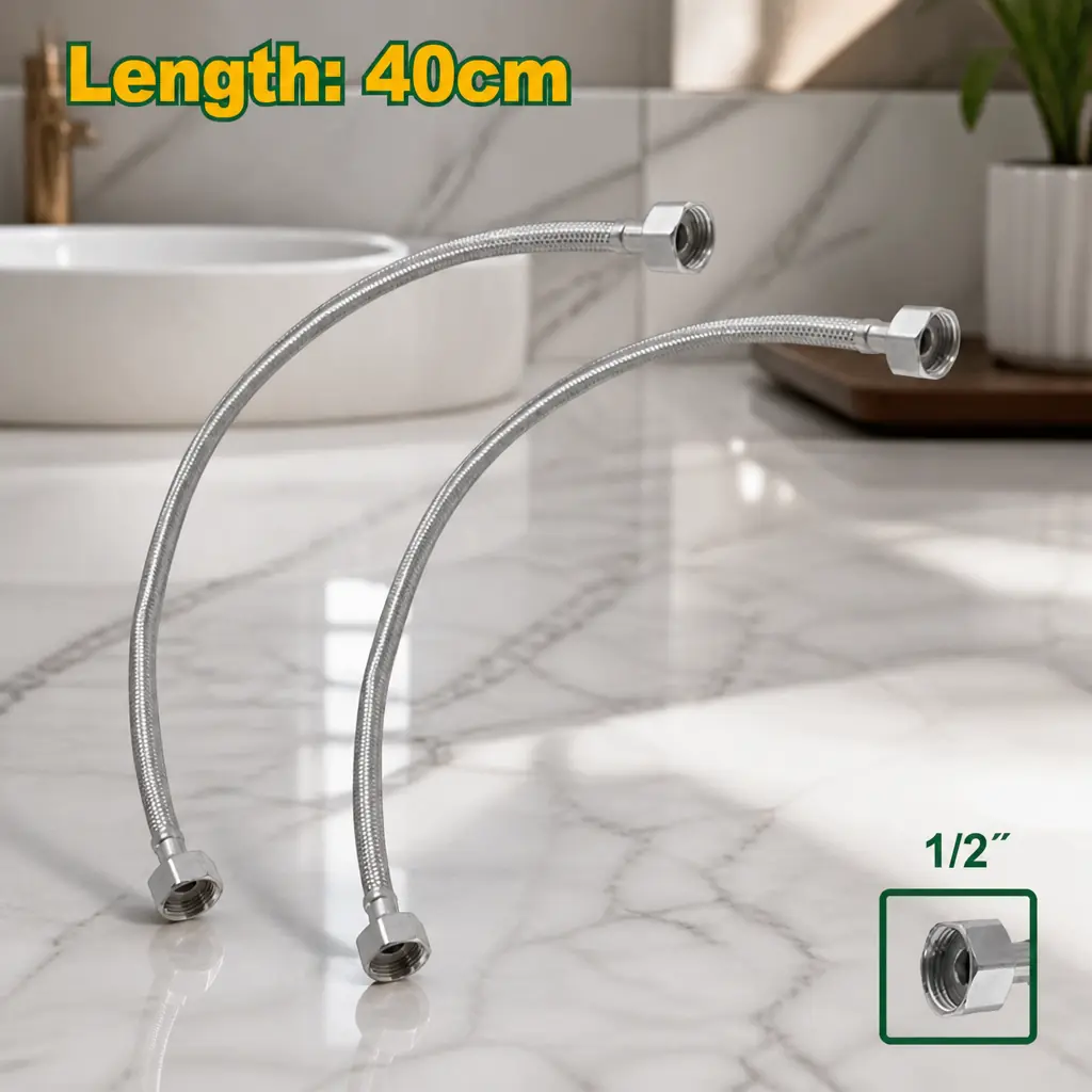 Conexión Flexible Ac. Inox 40cm (1/2") Jadever x Par