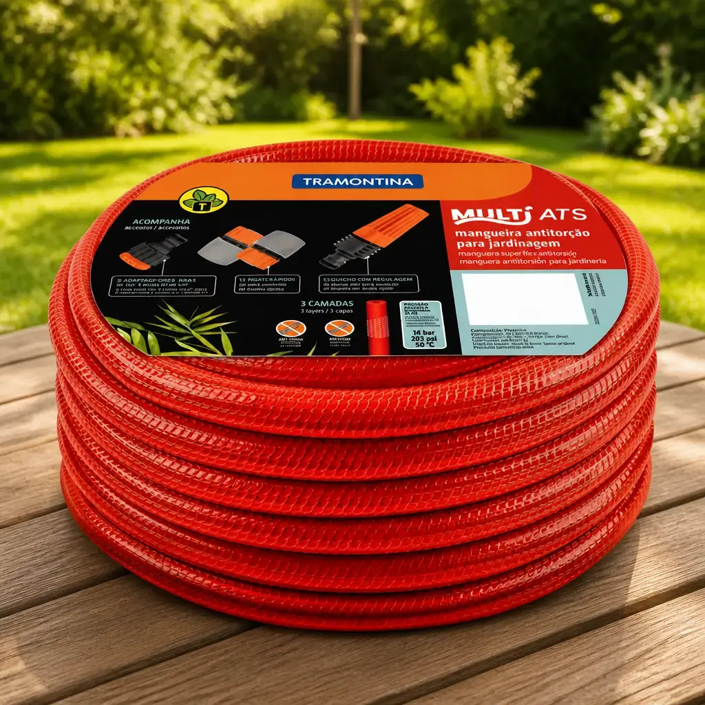Manguera para jardin S. Flex Antitorsion x 30m con Accesorios Tramontina*