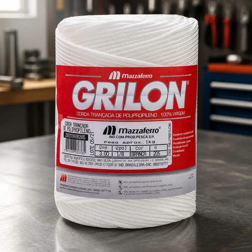 Cuerda trenzada blanca (20mm x 70m) x 12Kg.
