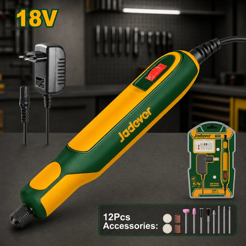 Mini torno 18v + Acc (12). Jadever Blister