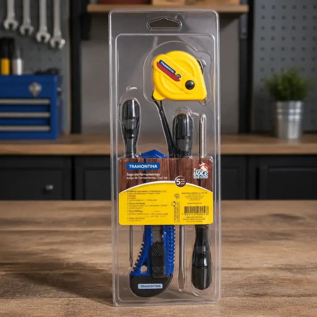 Juego de herramientas 5 pzas (CM,LN,DT,CU) DIY Blister*