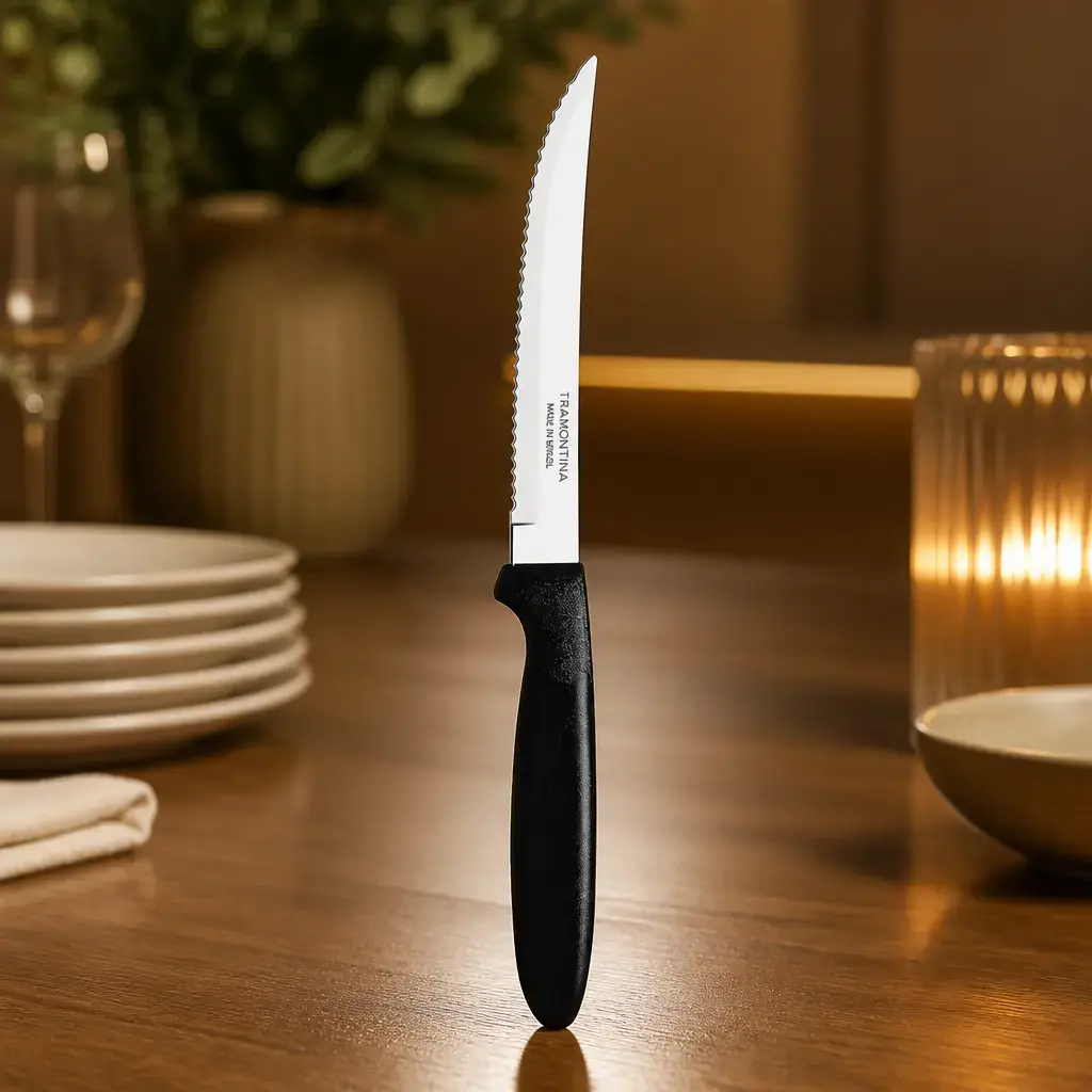 Cuchillo p/ asado 5' Negro Ipanema Blister x12