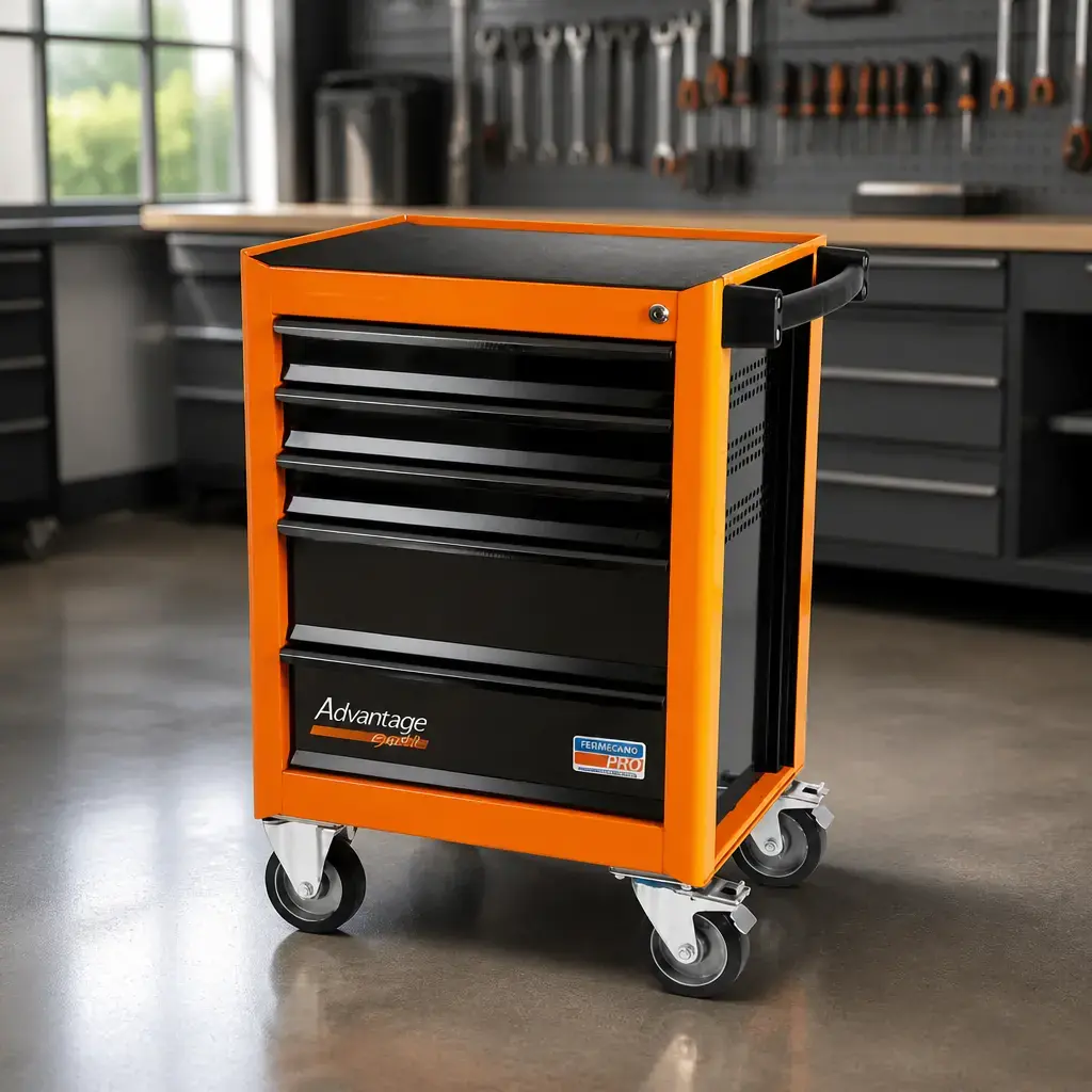 Carro p/ herr. 5 cajones (85x65x46cm) Naranja PRO *
