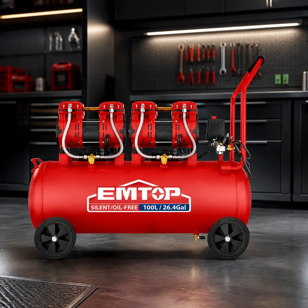 Compresor de Aire sin aceite 100Ltrs. 3.2HP/2.4kW. Emtop