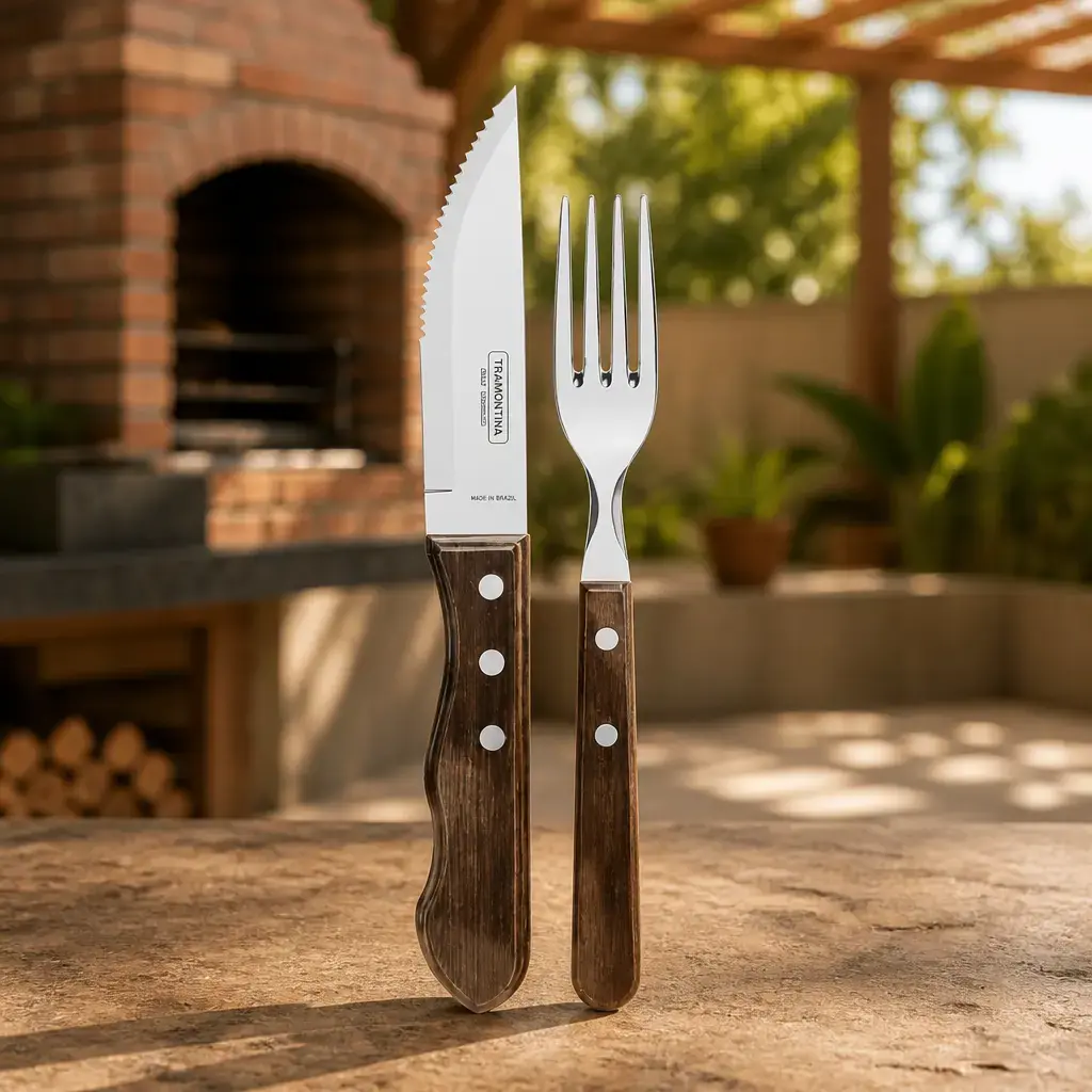 Juego de cubiertos 12 pzas. Jumbo Churrasco Roble