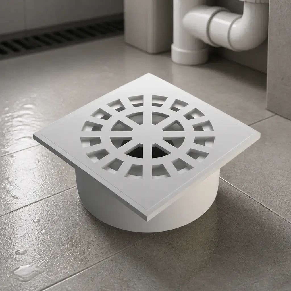Rejilla plast. para Registro 10x10cm con marco prolongador
