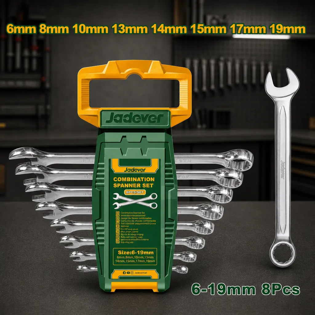 Juego Llaves combinadas CrV 8pzs. 6-19mm Jadever Estuche