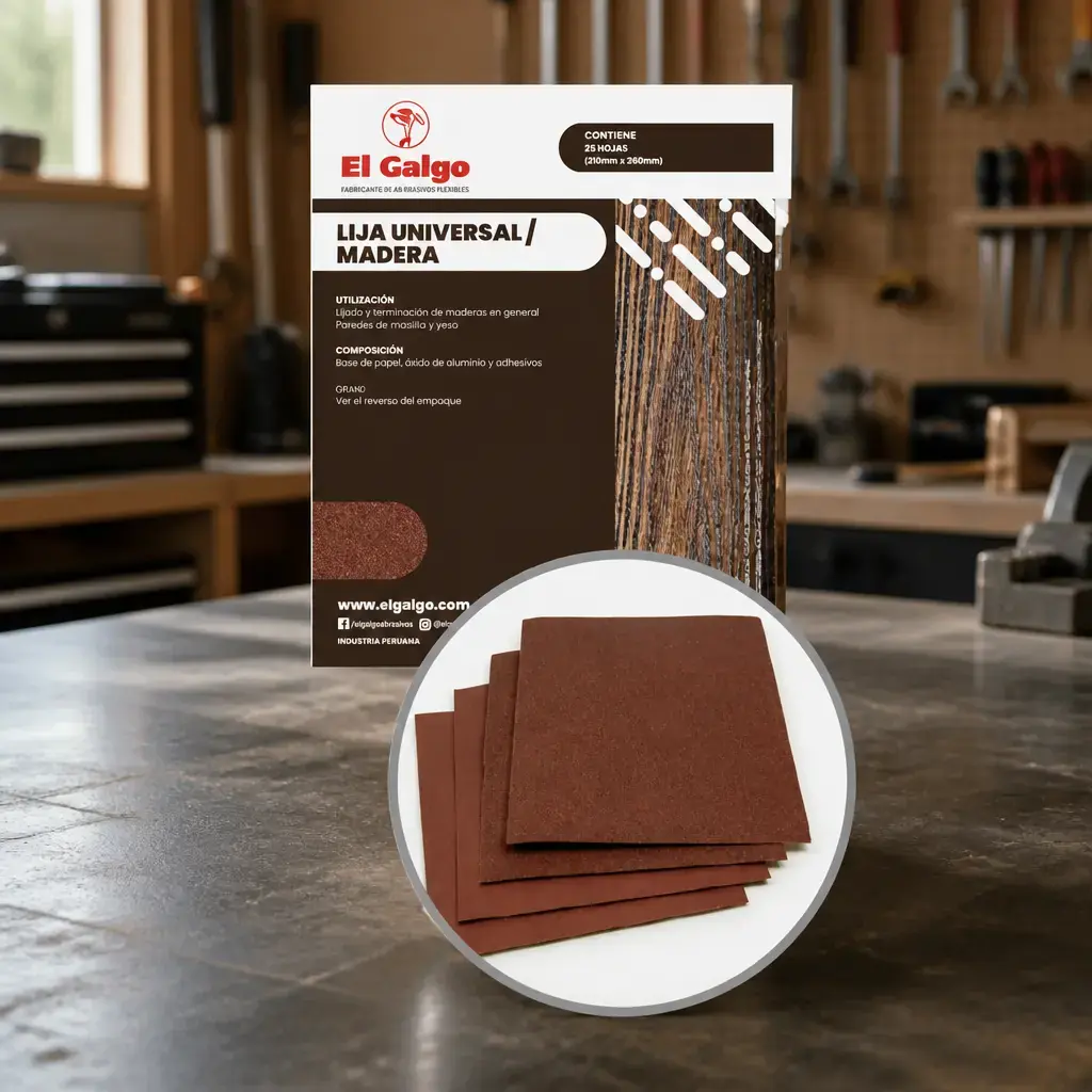 Lija Roja Universal Grano 180 (210x260mm) x25