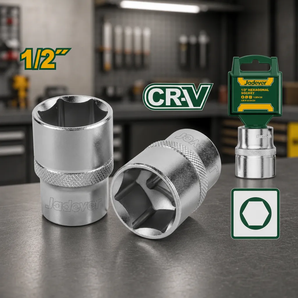 Llave tubo Dado CrV Hex 1/2" 30mm Jadever x Un.