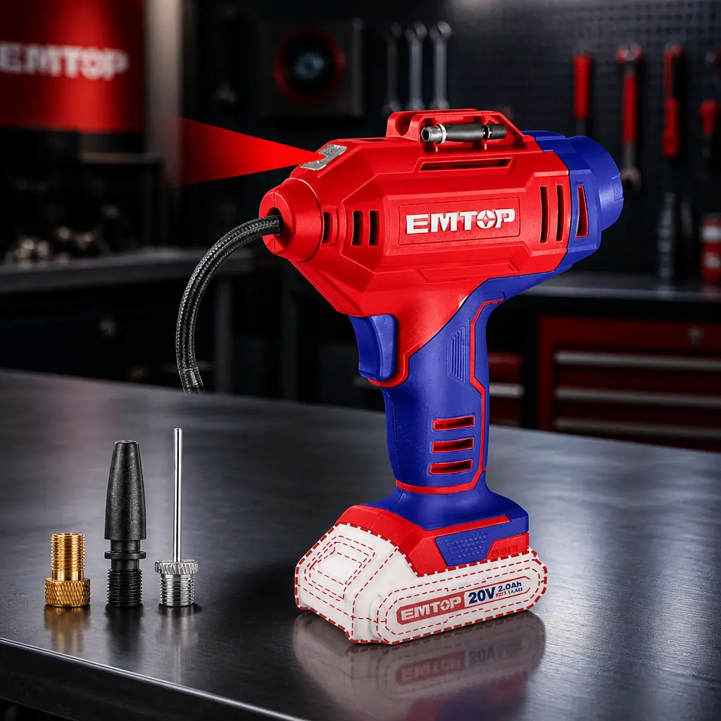 Inflador Inalambrico 150Psi. 20V + Acc. Sin Bateria. Emtop