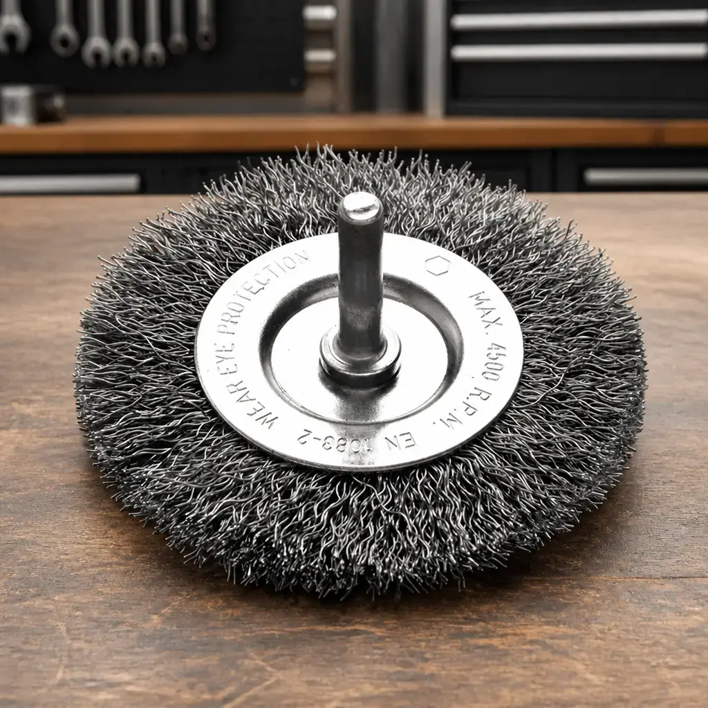 Cepillo Circular con Asta Alambre Templado 3x1/4" PRO