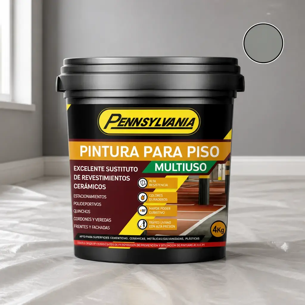 Pintura Multiuso y para piso gris 4kg x Un.