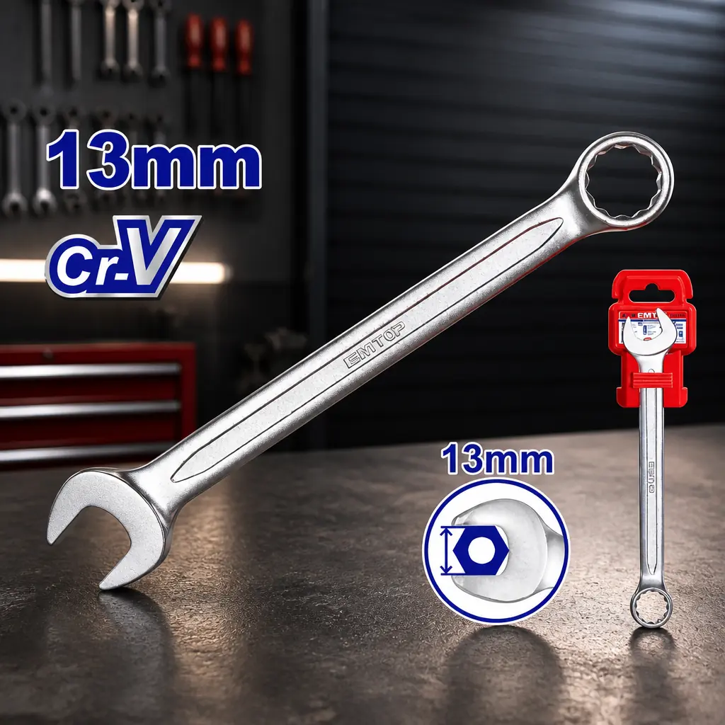 Llave combinada 13mm Cr-V Emtop x Un.