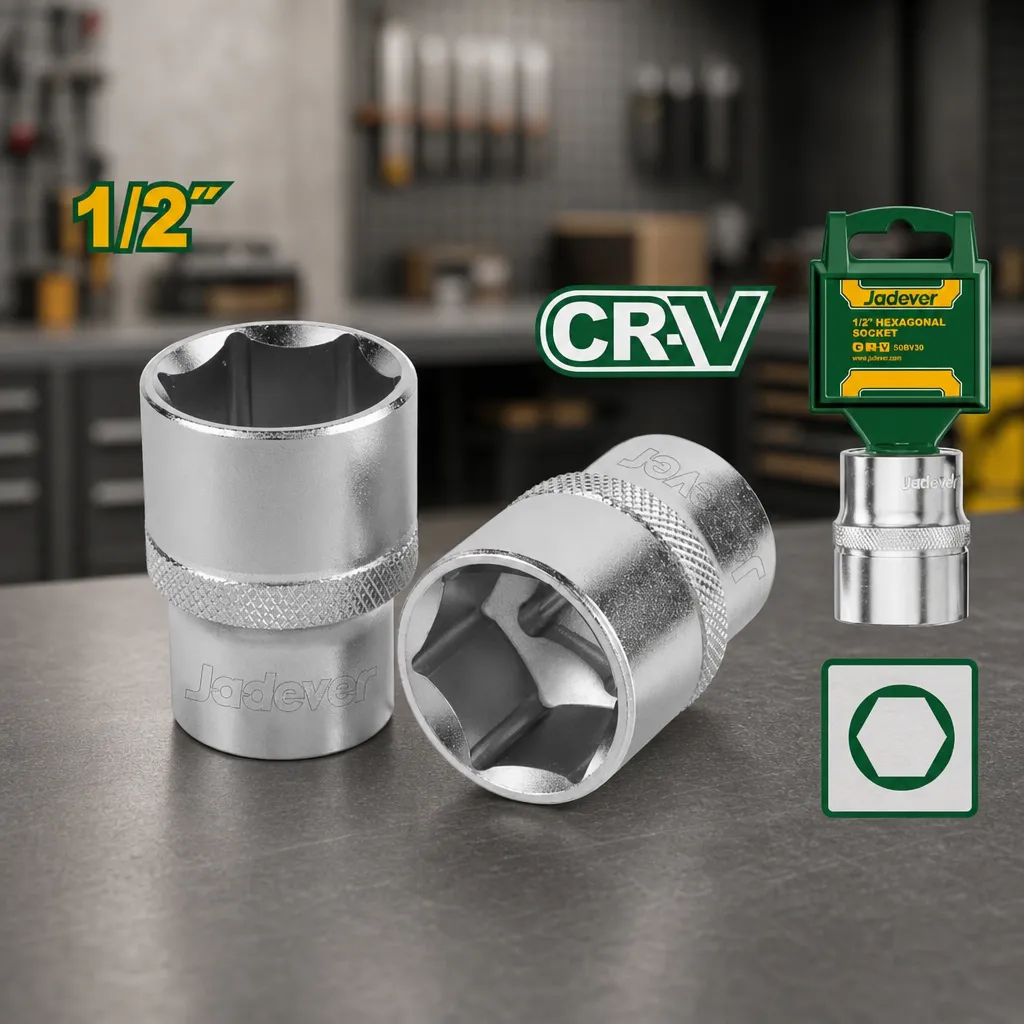 Llave tubo Dado CrV Hex 1/2" 13mm Jadever x Un.