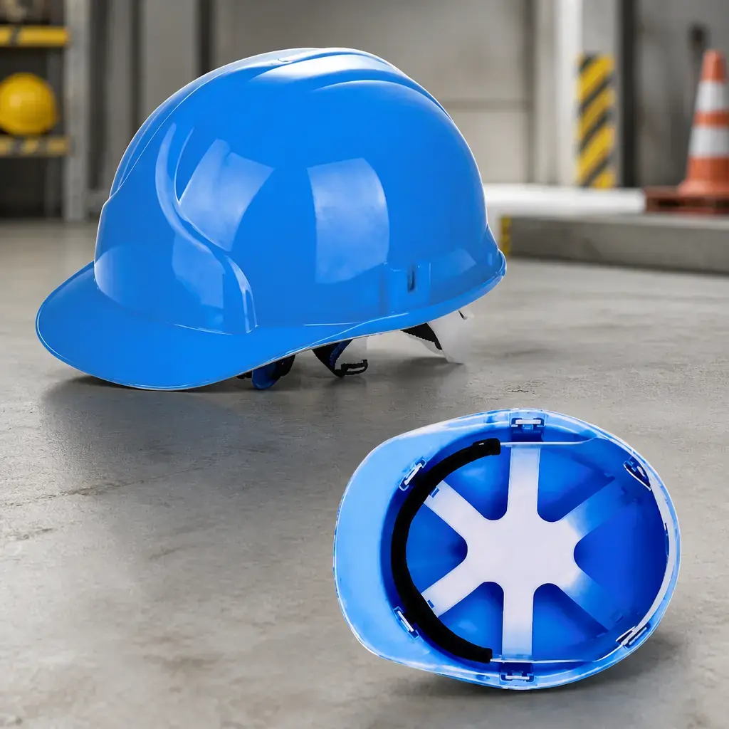 Desc - Casco de seguridad 6 puntos (plast) sin perilla Azul