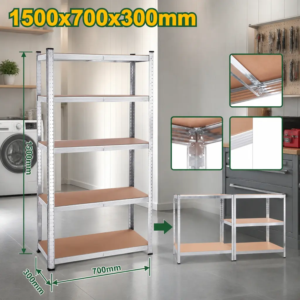 Estante Rack (70x30x150cm) 5 niveles. Jadever