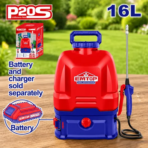 Pulverizador 16L 5Bar. 20V. Sin Bateria. Emtop