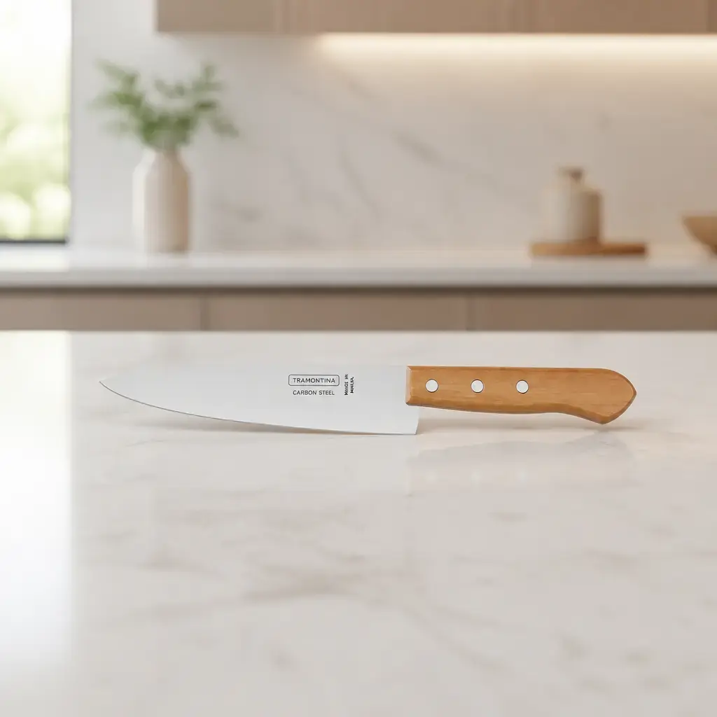 Cuchillo p/ cocina 7' Carbon Blister x Un.