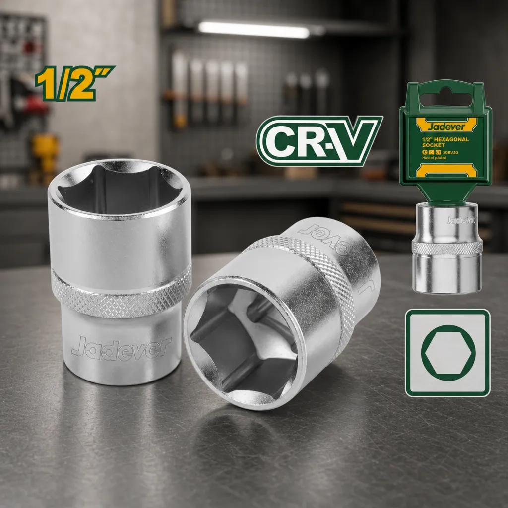 Llave tubo Dado CrV Hex 1/2" 12mm Jadever x Un.