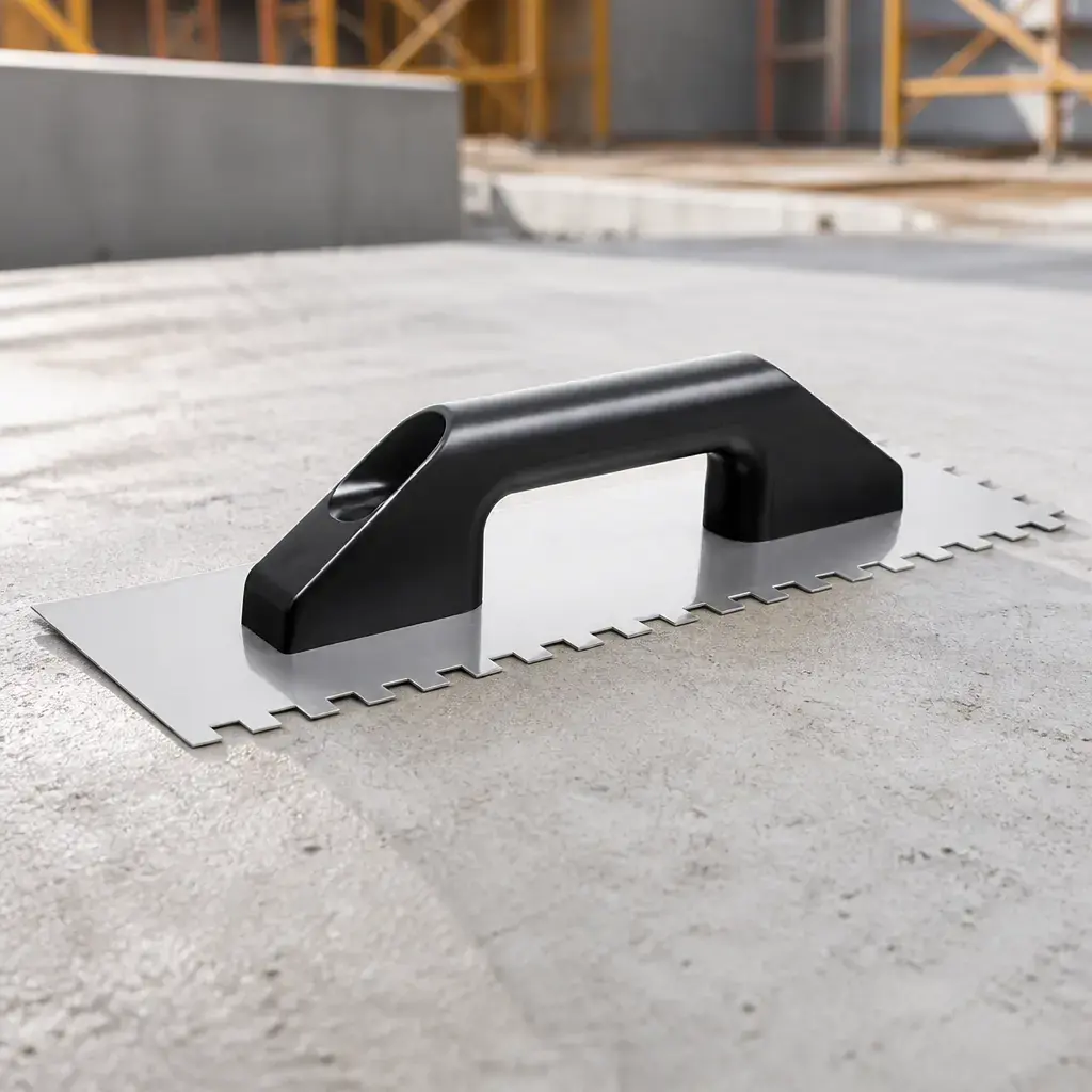 Llana met. 38x12cm mango plast. base lisa c/ dientes 1.2x1.2cm Cortag x Un.