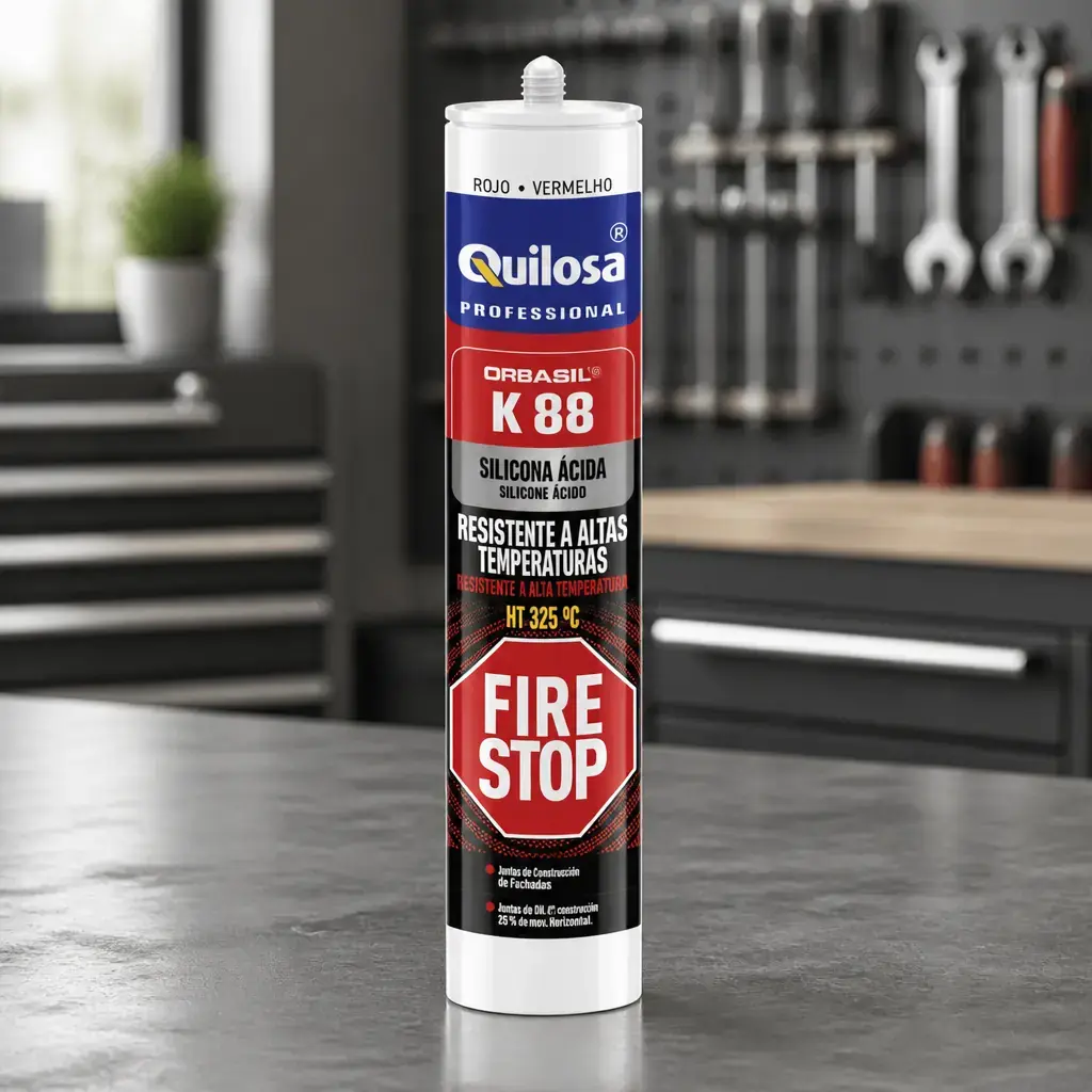 Silicona K-88 p/ Altas Temp. Roja 310ml Quilosa 10043795