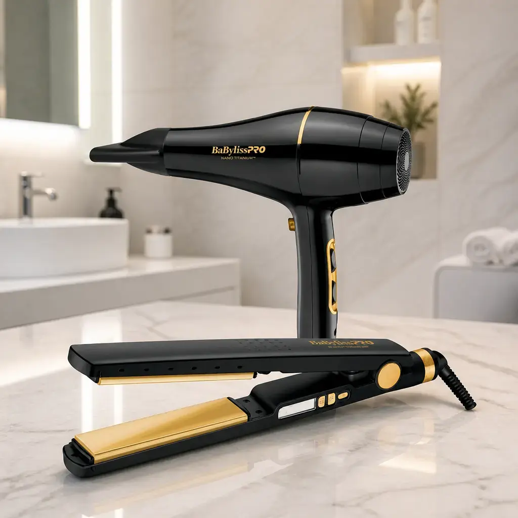 Combo BABYLISS Secador + Planchita 4091 Nano Gold