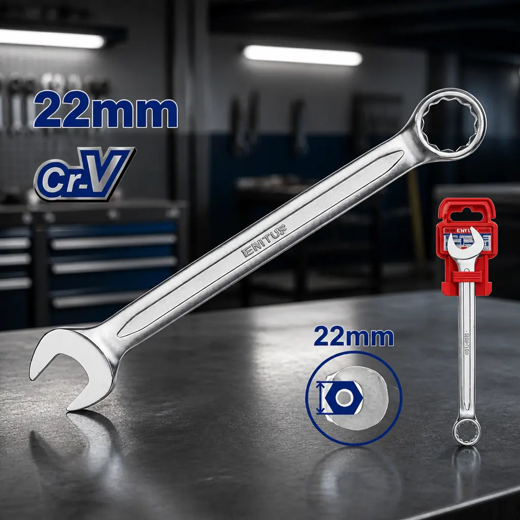 Llave combinada 22mm Cr-V Emtop x Un.