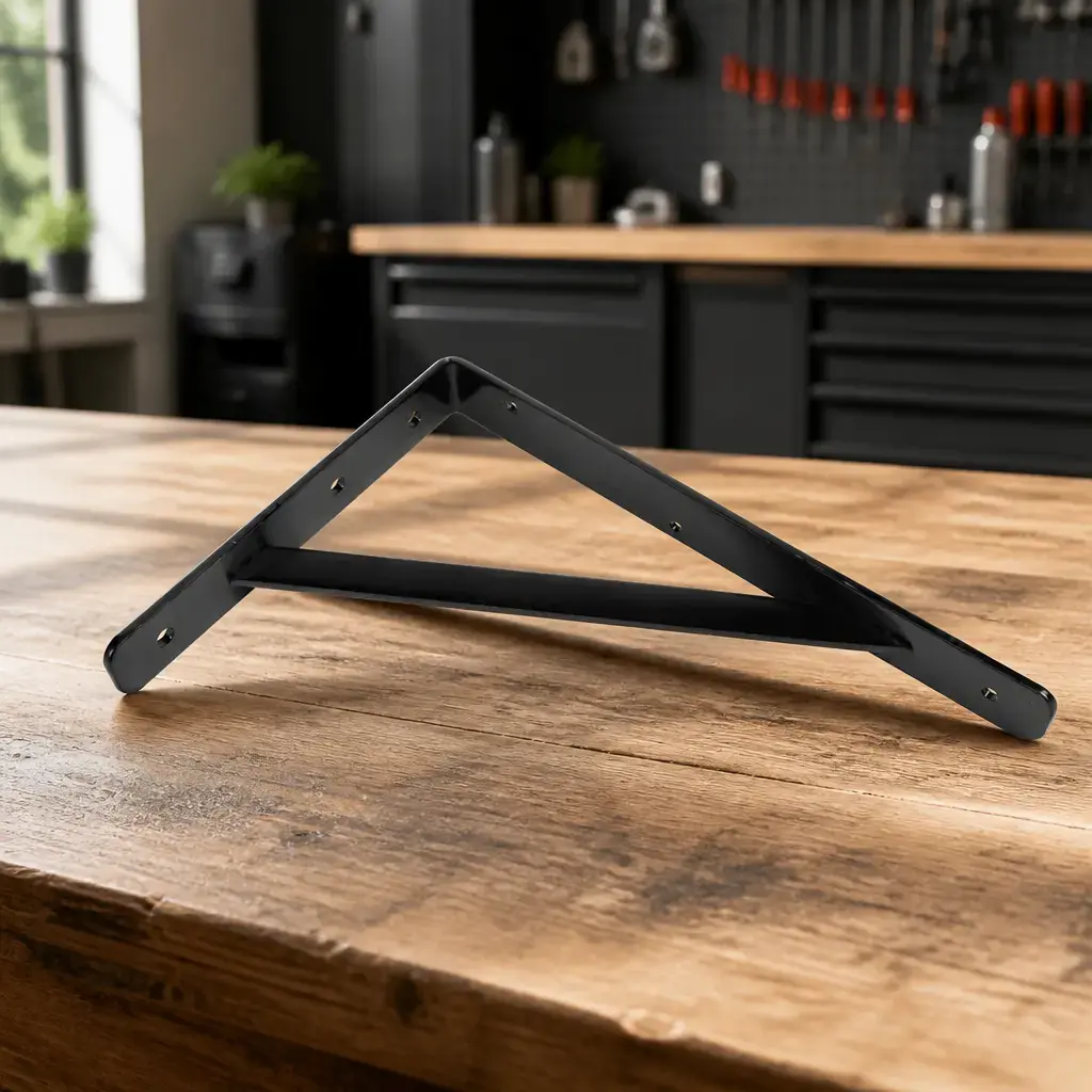 Soporte travesaño reforzado negro 200 x 300mm x10u.