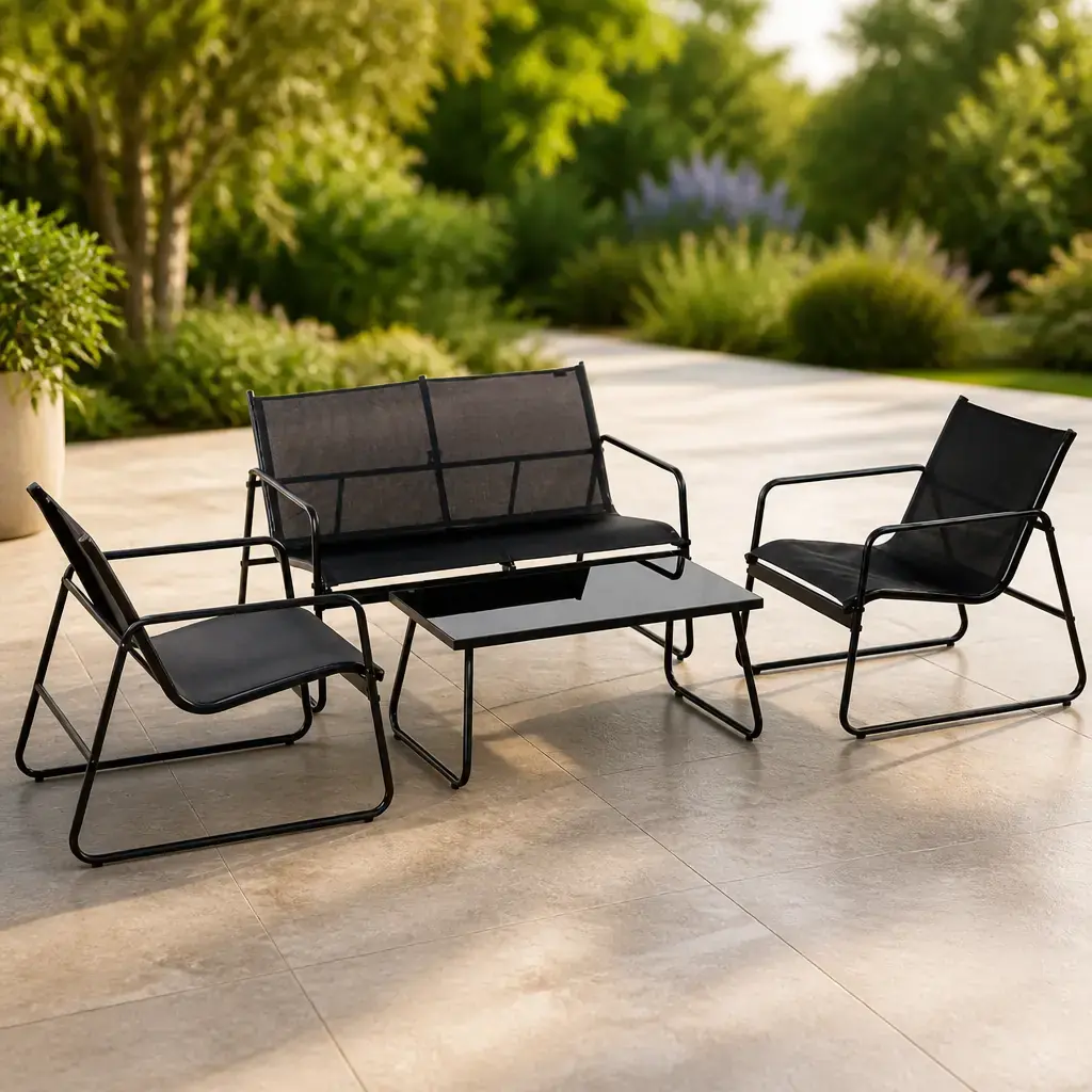Juego jardin 4pzas. Negro (mesita) GoLeader