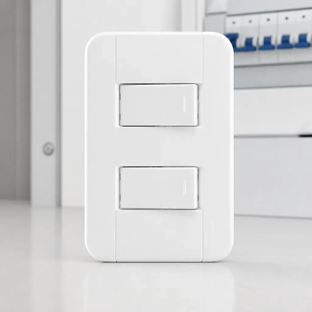 Placa + 2 Interrup. Simple 10A Blanco TABLET