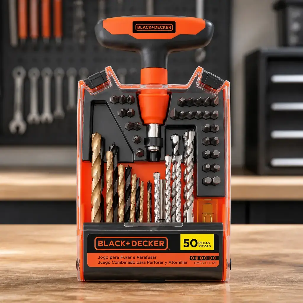 Desc - Juego de puntas y mechas 50 piezas. con Mango crique. Black+Decker