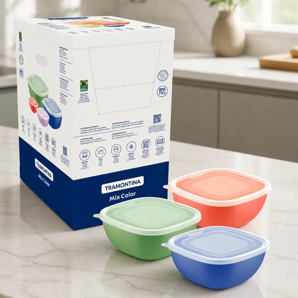 Pote con Tapa Mixcolor 2L Colores Surtidos Tramontina*