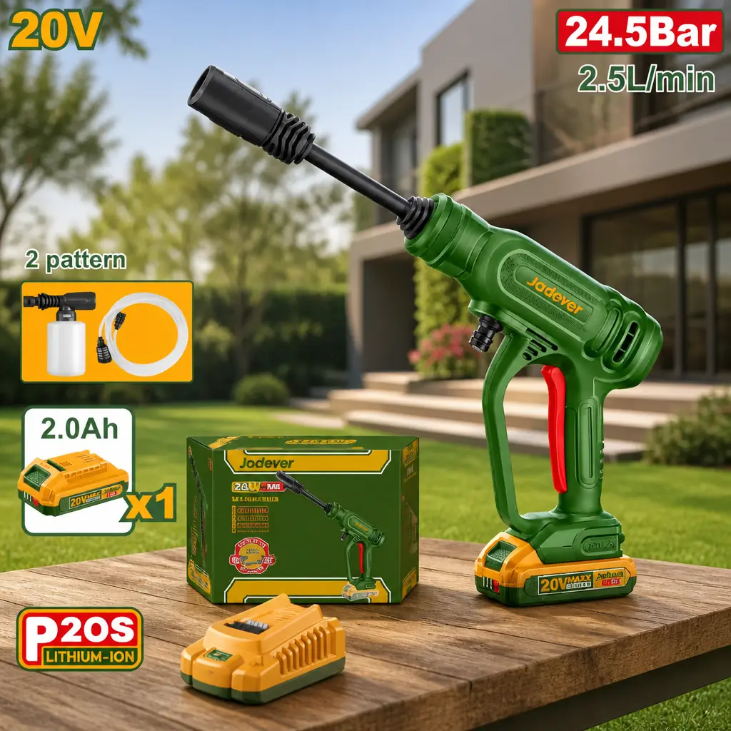 Hidrolavadora inalambrica 25Bar x1 Bat 20V 2Ah Jadever Caja