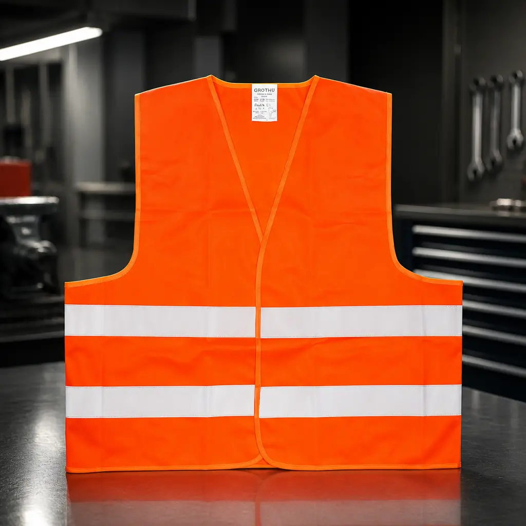 Chaleco reflectivo color naranja flourescente tamaño XL. Emtop