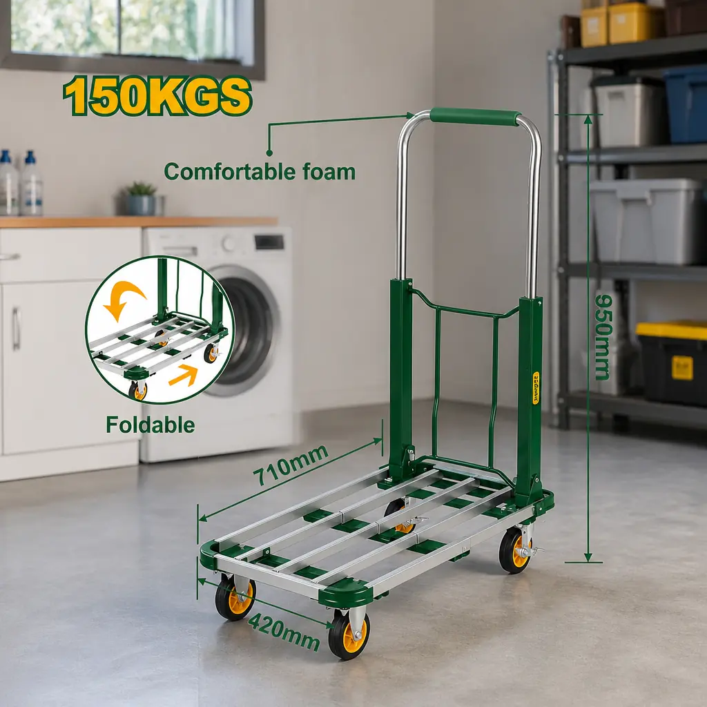 Carretilla plataforma plegable 150Kg (71x42x95cm) Jadever