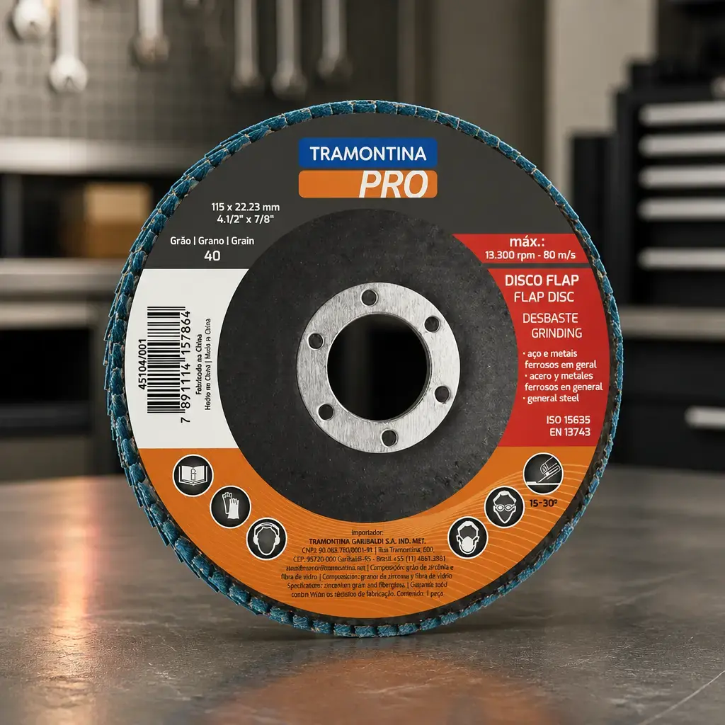 Disco Flap Fibra de vidrio p/ Acabado 115mm Grano 60 Pro