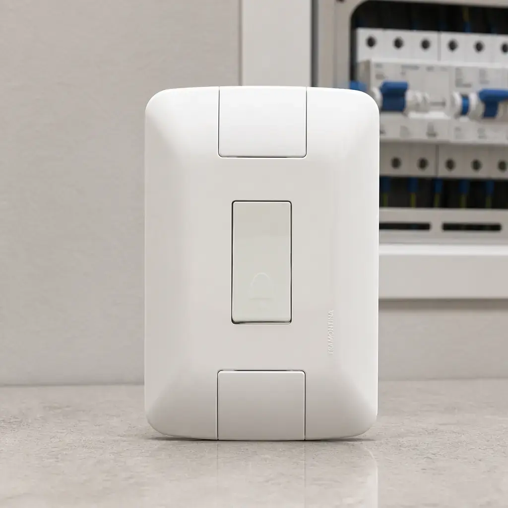 Placa + 1 Pulsador Timbre 10A Beige ARIA